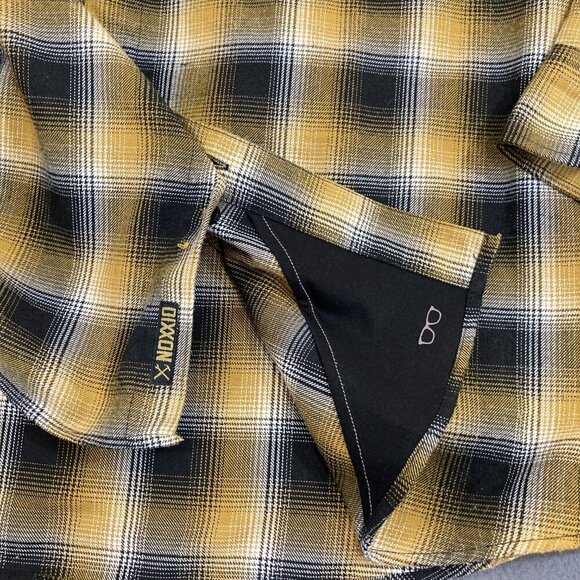 DIXXON The Fxck Cancer Flannel Men's 2X Gold Plaid Button Shirt 2XL - Picture 5 of 10